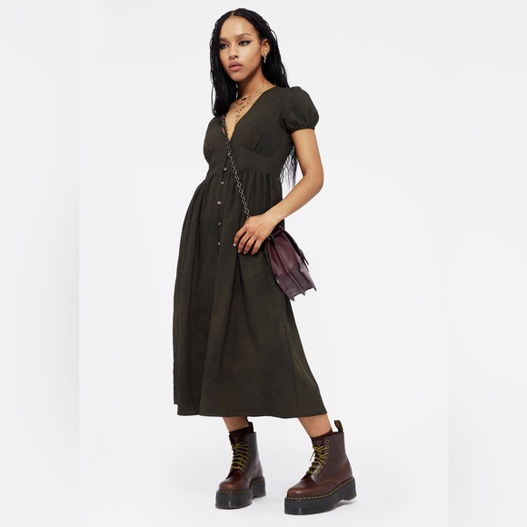 Disturbia Olive Green Midi Dress - Picture 3 of 8